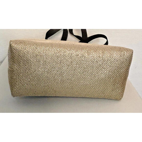 Donna Harney Tan Woven Fabric Lined Lightweight Handbag Purse Tote EUC - Picture 4 of 5